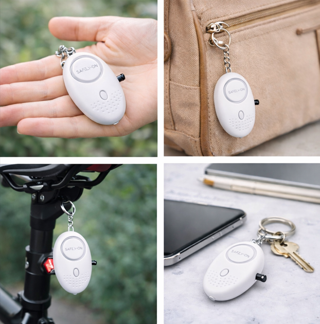 Safely-On Alertia Alarme Personnelle de sécurité – 130dB Alarme Portable – Blanc